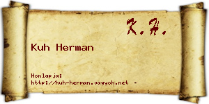 Kuh Herman névjegykártya